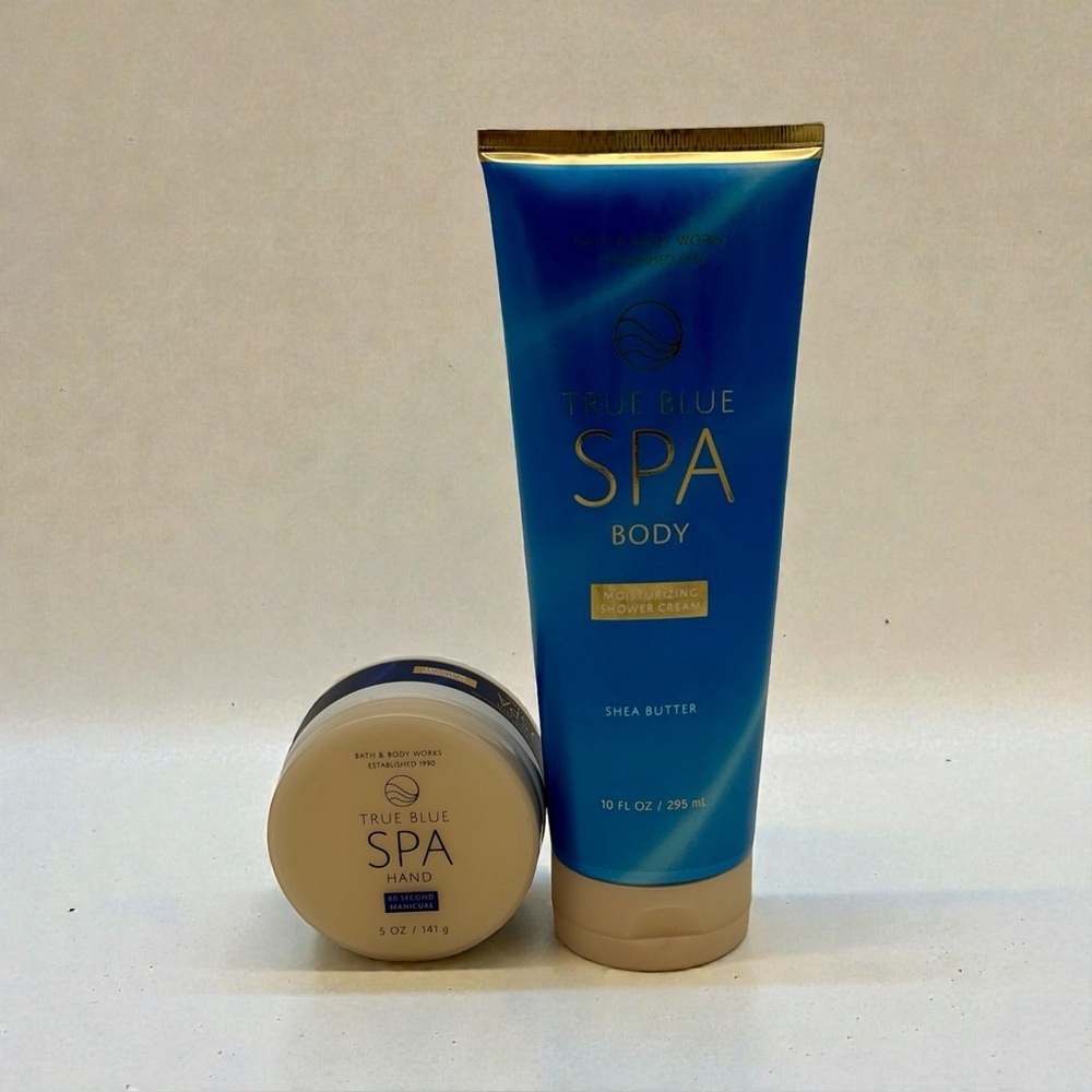 Bath & Body Works True Blue Spa Gift Set Shower Cream 60 Second Manicure NWT